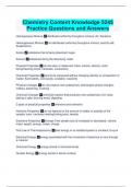 Chemistry Content Knowledge 5245 Practice Questions and Answers