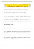 Psychology 110 - Exam 1 study guide 100&percnt; Solved &vert; Verified & update Already Passed Rated A&plus;