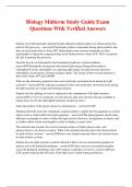 Biology Midterm Study Guide Exam Questions With Verified Answers