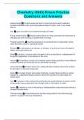 Chemistry &lpar;5245&rpar; Praxis Practice Questions and Answers