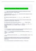 Dental Assistant State board exam with 100% correct Answers