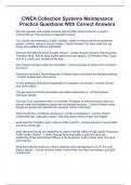 CWEA Collection Systems Maintenance Practice Questions With Correct Answers