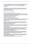 Leadership&sol;Management EAQ &lpar;Disaster Planning&rpar; Exam Questions With Correct Answers VERIFIED 100&percnt; Correct&excl;&excl;