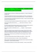 Chapters 1-4 Test (DENTAL ASSISTANT) Questions and Answers 2024