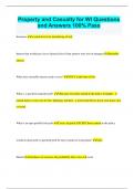 Wisconsin Property and Casualty Bundled Exams Questions and Answers All Rated A