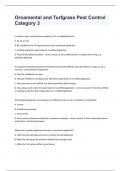 Ornamental and Turfgrass Pest Control Category 3 questions with answers graded A+