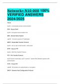 Network+ N10-008 100%  VERIFIED ANSWERS  2024/2025