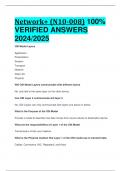Network+ (N10-008) 100%  VERIFIED ANSWERS  2024/2025