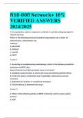 BEST ANSWERS Network&plus; N10-008 100&percnt;  VERIFIED ANSWERS  2024&sol;2025Network&plus; N10-008 100&percnt;  VERIFIED ANSWERS  2024&sol;2025