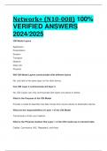 BEST ANSWERS Network&plus; N10-008 100&percnt;  VERIFIED ANSWERS  2024&sol;2025