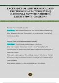 L3 CERAD EXAM 2 &lpar;PHYSIOLOGICAL AND  PSYCHOLOGICAL FACTORS&rpar; EXAM &vert;  QUESTIONS & ANSWERS &lpar;VERIFIED&rpar; &vert;  LATEST UPDATE &vert; GRADED A&plus;