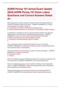 AORN Periop 101 Actual Exam Update 2024&vert; AORN Periop 101 Exam Latest  Questions and Correct Answers Rated  A&plus;
