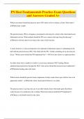 PN Hesi Fundamentals Practice Exam Questions and Answers Graded A&plus;