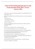 Chem 219 Perturbing Biomolecules in Cells Exam Questions With 100% Correct Answers 2024