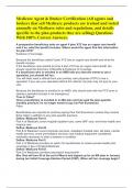 Medicare Agent & Broker Certification &lpar;All agents and brokers that sell Medicare products are trained and tested annually on Medicare rules and regulations&comma; and details specific to the plan products they are selling&rpar; Questions With 100&percnt; Correct Answers&period;