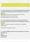 ATI RN Targeted Med Surgical Fluid Electrolyte And Acid-Base Online Practice Questions With Correct Answers 100% Verified(2023/2024)
