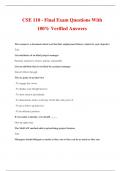 CSE 110 - Final Exam Questions With 100% Verified Answers
