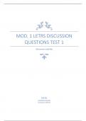 Mod. 1 LETRS Discussion Questions TEST 1