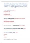 FRONTIER AIRLINES EMERGENCY PROCEDURES EXAM 2024&sol; ACTUAL 146 QUESTIONS AND VERIFIED CORRECT ANSWERS GUARANTEED A&plus;&sol;BRAND NEW 2024