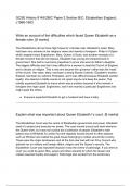 GCSE History 8145/2B/C Paper 2 Section B/C: Elizabethan England, c1568-1603