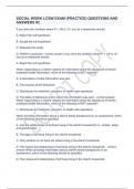 SOCIAL WORK LCSW EXAM (PRACTICE) QUESTIONS AND ANSWERS #2.