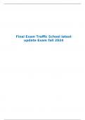 Final Exam Traffic School latest update Exam fall 2024
