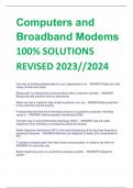 Computers and  Broadband Modems 100% SOLUTIONS  REVISED 2023//2024