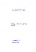 AQA A Level Geography Paper 2 Mark Scheme 2023