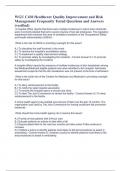 WGU C430 Healthcare Quality Improvement and Risk Management Frequently Tested Questions and Answers &lpar;verified&rpar;