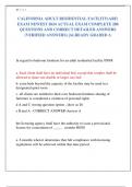CALIFORNIA ADULT RESIDENTIAL FACILITY&lpar;ARF&rpar; EXAM NEWEST 2024 ACTUAL EXAM COMPLETE 280 QUESTIONS AND CORRECT DETAILED ANSWERS &lpar;VERIFIED ANSWERS&rpar; &vert;ALREADY GRADED A 