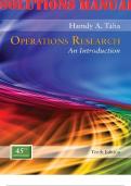 SOLUTIONS MANUAL for Operations Research: An Introduction 10th Edition by Hamdy Taha