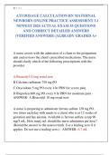 ATI DOSAGE CALCULATION RN MATERNAL NEWBORN ONLINE PRACTICE ASSESSMENT 3&period;1 NEWEST 2024 ACTUAL EXAM 55 QUESTIONS AND CORRECT DETAILED ANSWERS &lpar;VERIFIED ANSWERS&rpar; &vert;ALREADY GRADED A&plus;     