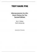 Test Bank For Microeconomics for Life Smart Choices for You, 2nd Edition by Avi J. Cohen Chapter 1-12