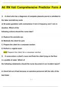 ATI RN VATI Comprehensive Predictor Form A Questions with 100% Correct Answers | Verified | Latest Update
