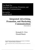 Test Bank For Integrated Advertising, Promotion, and Marketing Communications, 9th Edition by Kenneth E Clow, Donald E Baack Chapter 1-15