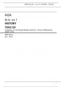 AQA A-level HISTORY 7042/1D Component 1D Stuart Britain and the Crisis of Monarchy, 1603–1702 Mark scheme June 2023