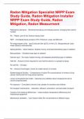Radon Mitigation Specialist NRPP Exam Study Guide, Radon Mitigation Installer NRPP Exam Study Guide, Radon Mitigation, Radon Measurment