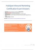 HubSpot Inbound Marketing Certification Exam Answers