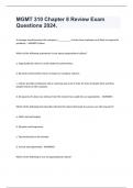 MGMT 310 Chapter 8 Review Exam Questions 2024.