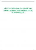 ACC 100 ELEMENTS OF ACCOUNTING AND FINANCE (SUMMER 2015) ANSWERS TO THE  ACTUAL PAPER LSE
