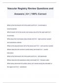 Vascular Registry Review Questions and Answers &vert; A&plus; &vert; 100&percnt; Correct