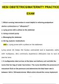 HESI OBSTETRICS MATERNITY PRACTICE EXAM 2024 Questions with 100% Correct Answers | Verified | Latest Update