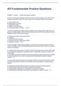 ATI Fundamentals Practice Questions and Answers Graded A+