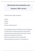 ISA Arborist Exam Question and Answers 100&percnt; correct