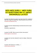 HESI MED SURG QUESTIONS AND ASWERS / NEW UPDATE