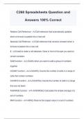 C268 Spreadsheets Question and Answers 100&percnt; Correct