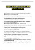Virginia State Exam Practice With Verified Solutions