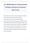 CLC 059 Management of Subcontracting Compliance Questions and Answers 100% Correct