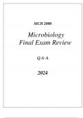 (UF) MCB 2000 MICROBIOLOGY FINAL EXAM COMPREHENSIVE REVIEW Q & A 2024.