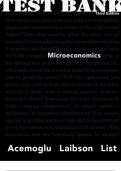 TEST BANK for Microeconomics 3rd Edition by Daron Acemoglu; David Laibson; John List (Chapters 1-18)